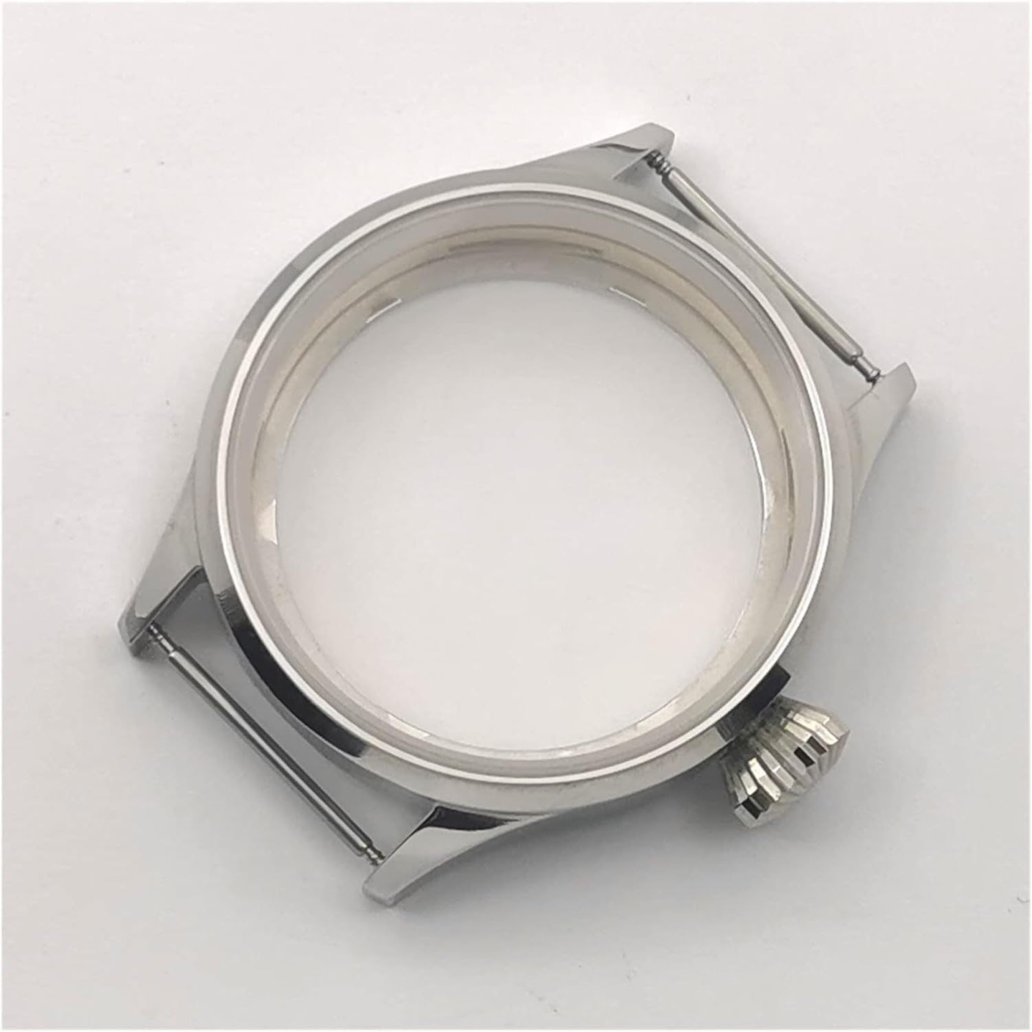 小さな店] 43mm手動ウォッチケースシーススルーバックサファイアガラス